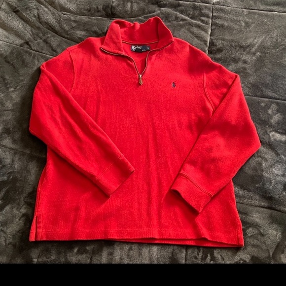 Polo by Ralph Lauren Quarter Zip Red Pullover - Picture 3 of 5